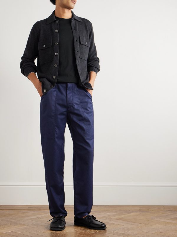 Wide-Leg Virgin Wool-Felt Trousers - OU
