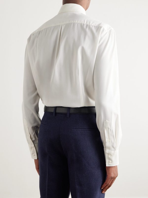 Cutaway-Collar Virgin Wool Shirt - BK