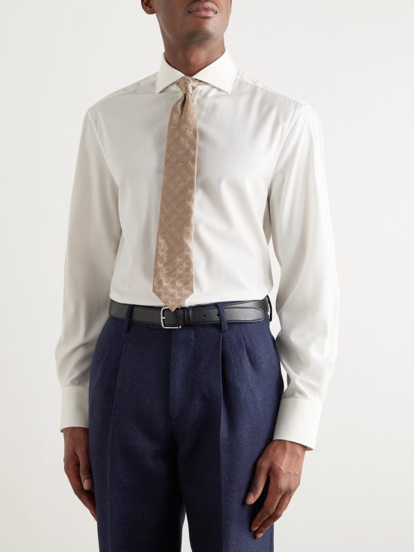 Cutaway-Collar Virgin Wool Shirt - FR