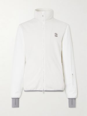 Logo-Embroidered Cashmere and Cotton-Blend Shell Ski Jacket