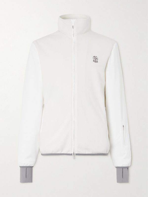 Logo-Embroidered Cashmere and Cotton-Blend Shell Ski Jacket