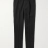 Straight-Leg Pleated Cotton-Twill Trousers Straight-Leg Pleated Cotton-Twill Trousers