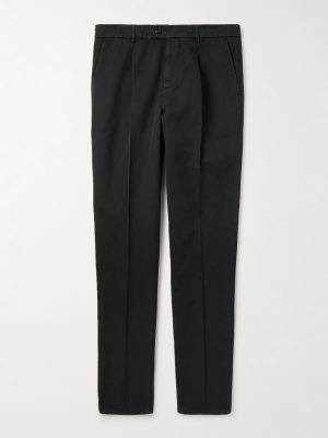 Straight-Leg Pleated Cotton-Twill Trousers Straight-Leg Pleated Cotton-Twill Trousers