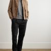 Straight-Leg Pleated Cotton-Twill Trousers - OU Straight-Leg Pleated Cotton-Twill Trousers - OU