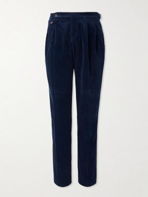Straight-Leg Pleated Cotton-Corduroy Trousers Straight-Leg Pleated Cotton-Corduroy Trousers