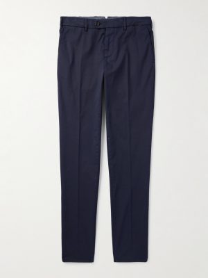 Slim-Fit Tapered Stretch-Cotton Twill Trousers