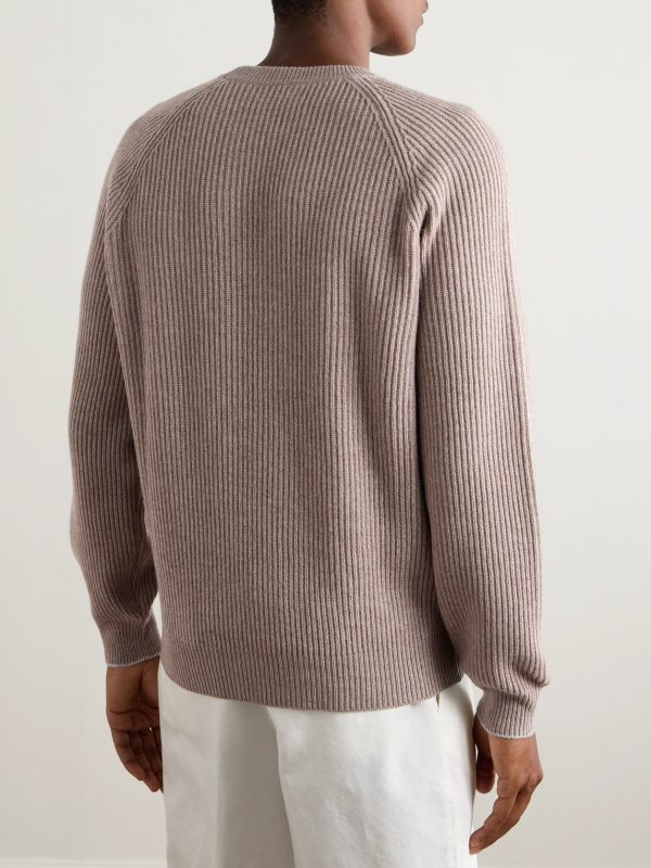 Ribbed Cashmere Sweater - BK Ribbed Cashmere Sweater - BK
