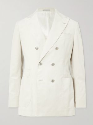 Double-Breasted Cotton-Corduroy Suit Jacket
