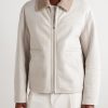 Slim-Fit Ribbed Shearling Jacket - FR