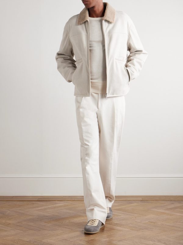 Slim-Fit Ribbed Shearling Jacket - OU
