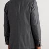 Slim-Fit Pinstriped Wool-Felt Suit Jacket - BK Slim-Fit Pinstriped Wool-Felt Suit Jacket - BK