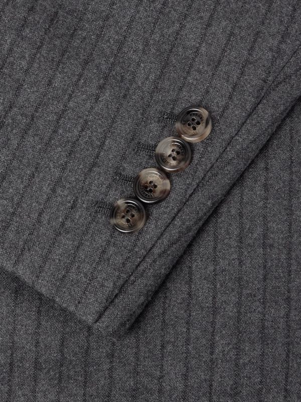 Slim-Fit Pinstriped Wool-Felt Suit Jacket - CU Slim-Fit Pinstriped Wool-Felt Suit Jacket - CU