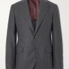 Slim-Fit Pinstriped Wool-Felt Suit Jacket Slim-Fit Pinstriped Wool-Felt Suit Jacket