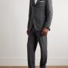 Slim-Fit Pinstriped Wool-Felt Suit Jacket - OU Slim-Fit Pinstriped Wool-Felt Suit Jacket - OU