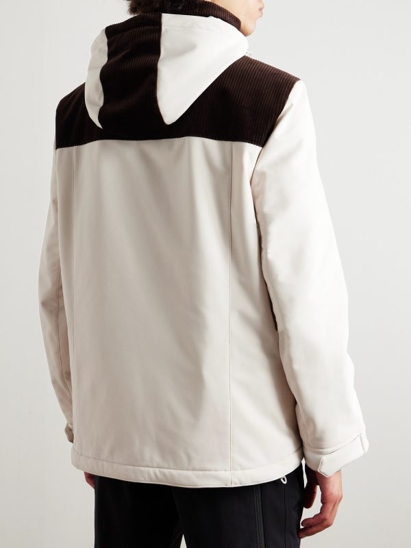 Logo-Embroidered Corduroy-Trimmed Padded Shell Ski Jacket - BK Logo-Embroidered Corduroy-Trimmed Padded Shell Ski Jacket - BK