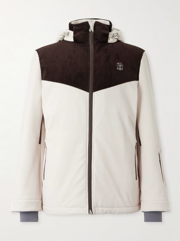 Logo-Embroidered Corduroy-Trimmed Padded Shell Ski Jacket Logo-Embroidered Corduroy-Trimmed Padded Shell Ski Jacket