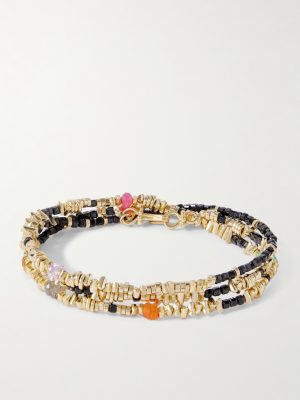 Como 14-Karat Gold-Plated Multi-Stone Beaded Bracelet Como 14-Karat Gold-Plated Multi-Stone Beaded Bracelet