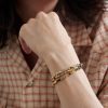 Como 14-Karat Gold-Plated Multi-Stone Beaded Bracelet - OU Como 14-Karat Gold-Plated Multi-Stone Beaded Bracelet - OU