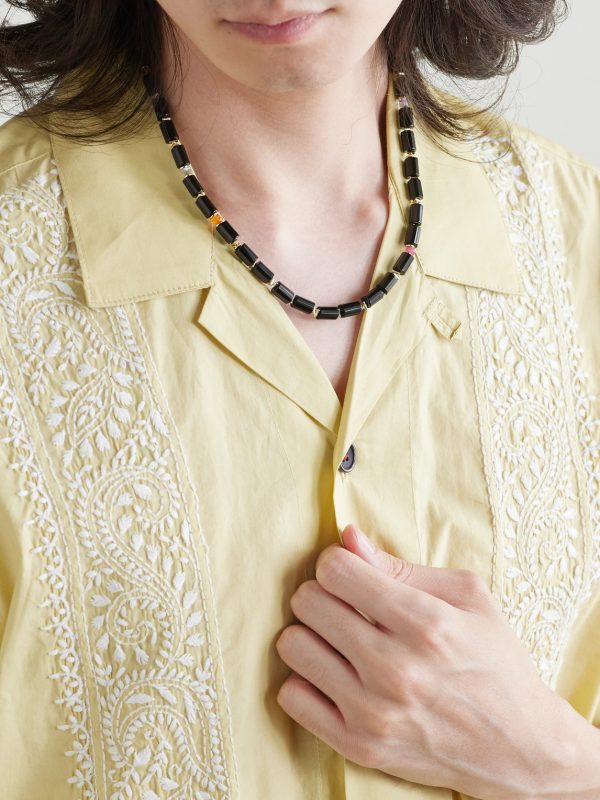 Utica 14-Karat Gold-Plated Multi-Stone Beaded Necklace - OU Utica 14-Karat Gold-Plated Multi-Stone Beaded Necklace - OU