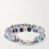 Set of Three Sterling Silver Multi-Stone Beaded Bracelets - BK