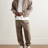 Tapered Logo-Appliquéd Cotton-Blend Jersey Sweatpants - OU Tapered Logo-Appliquéd Cotton-Blend Jersey Sweatpants - OU