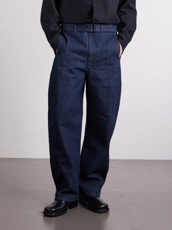 Twisted Barrel-Leg Belted Organic Jeans - FR Twisted Barrel-Leg Belted Organic Jeans - FR