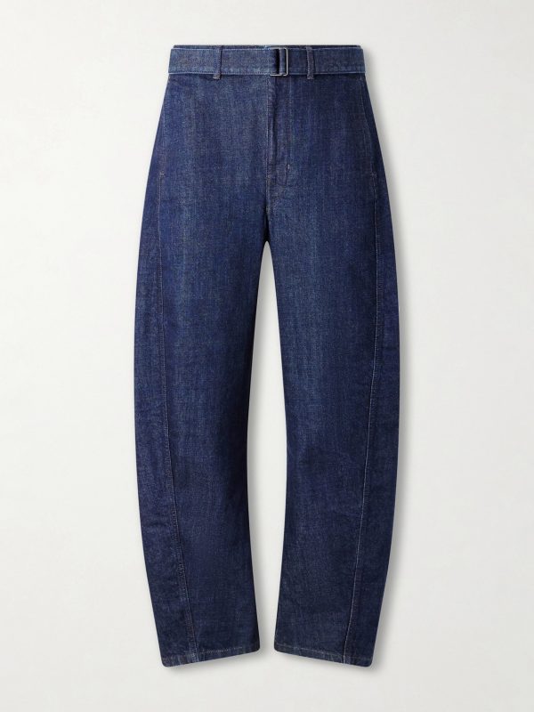 Twisted Barrel-Leg Belted Organic Jeans Twisted Barrel-Leg Belted Organic Jeans