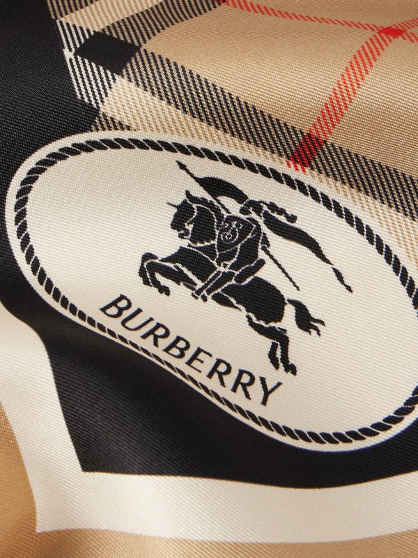 Logo-Print Checked Silk-Twill Scarf - CU Logo-Print Checked Silk-Twill Scarf - CU
