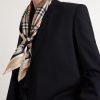 Logo-Print Checked Silk-Twill Scarf - FR Logo-Print Checked Silk-Twill Scarf - FR