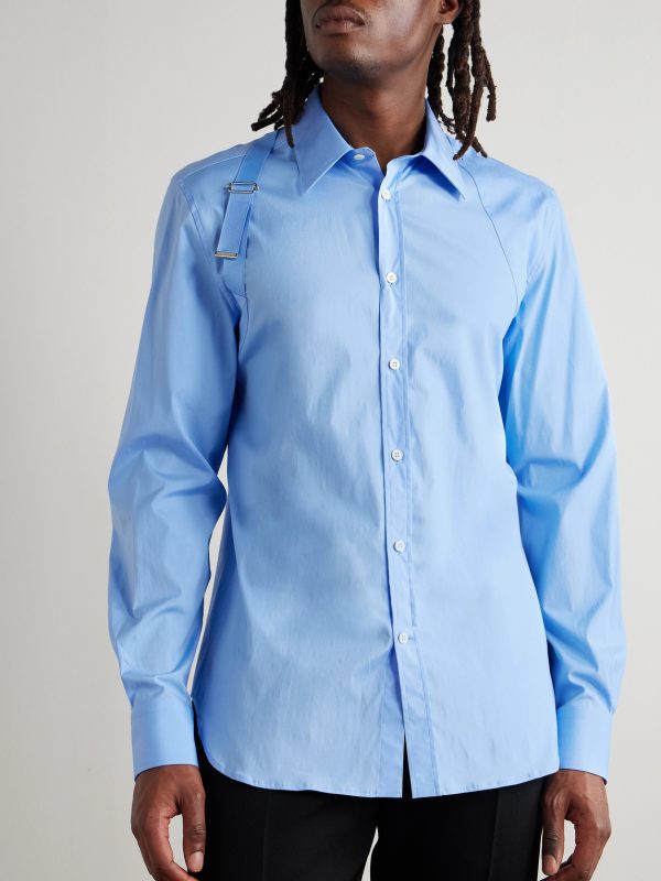 Slim-Fit Harness-Detailed Stretch-Cotton Shirt - FR