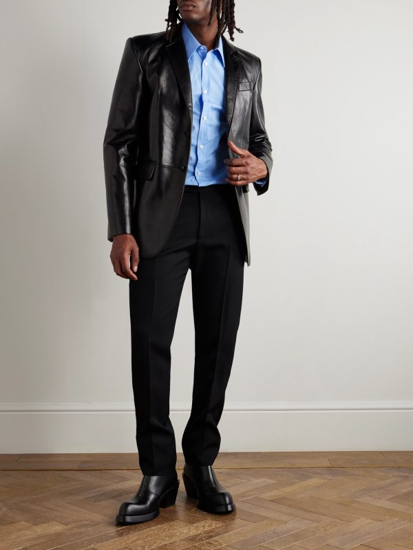 Slim-Fit Harness-Detailed Stretch-Cotton Shirt - OU