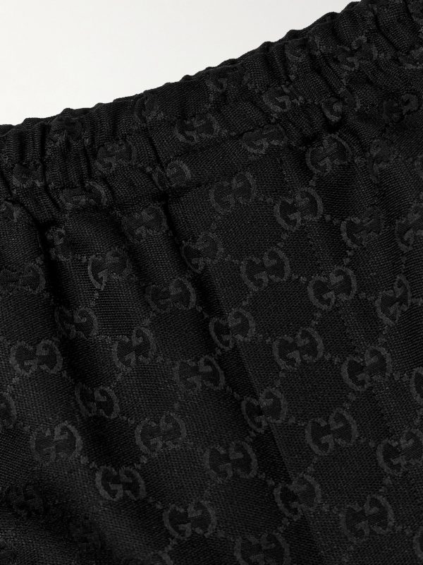 Wide-Leg Monogrammed Linen-Blend Jacquard Shorts - CU Wide-Leg Monogrammed Linen-Blend Jacquard Shorts - CU