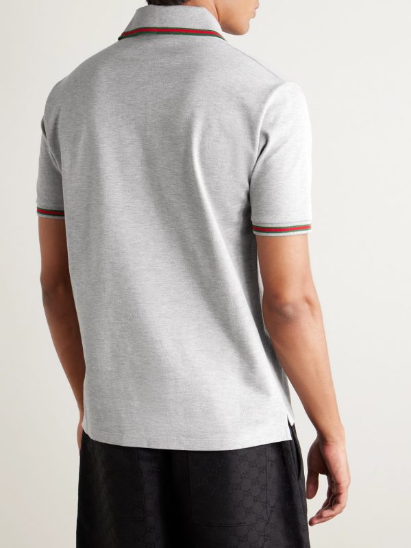 Logo-Embroidered Cotton-Blend Piqué Polo Shirt - BK