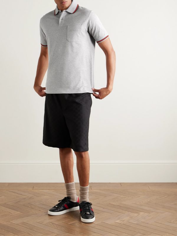 Logo-Embroidered Cotton-Blend Piqué Polo Shirt - OU