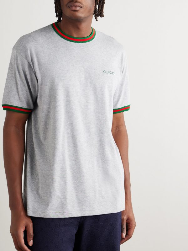 Logo-Embroidered Cotton-Jersey T-Shirt - FR