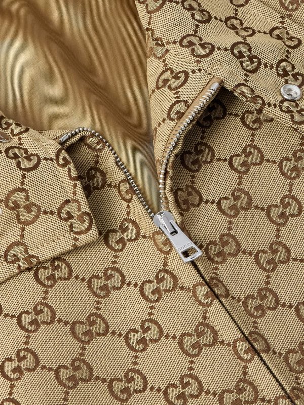Monogrammed Cotton-Blend Canvas Bomber Jacket - CU Monogrammed Cotton-Blend Canvas Bomber Jacket - CU