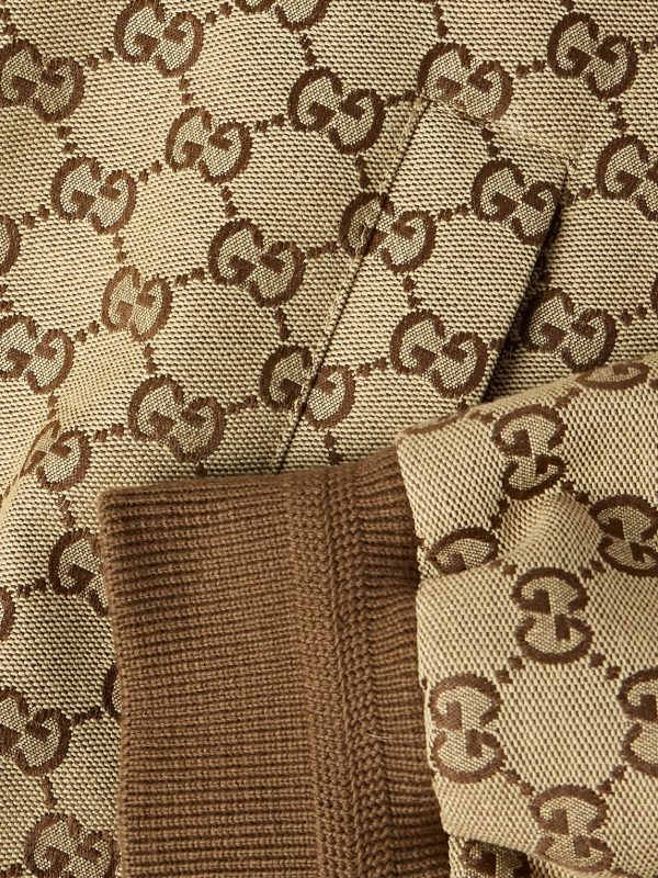Monogrammed Cotton-Blend Canvas Bomber Jacket - E1 Monogrammed Cotton-Blend Canvas Bomber Jacket - E1