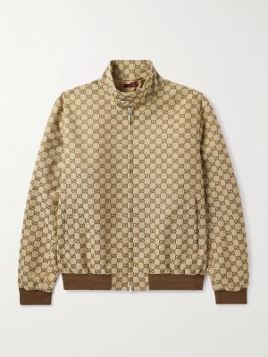 Monogrammed Cotton-Blend Canvas Bomber Jacket Monogrammed Cotton-Blend Canvas Bomber Jacket