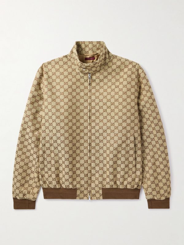 Monogrammed Cotton-Blend Canvas Bomber Jacket Monogrammed Cotton-Blend Canvas Bomber Jacket