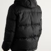 Quilted Logo-Jacquard Nylon Hooded Down Jacket - BK Quilted Logo-Jacquard Nylon Hooded Down Jacket - BK
