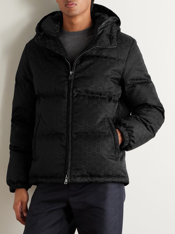Quilted Logo-Jacquard Nylon Hooded Down Jacket - FR Quilted Logo-Jacquard Nylon Hooded Down Jacket - FR