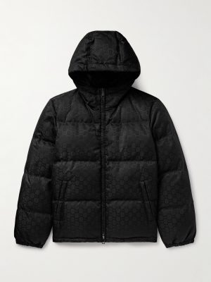 Quilted Logo-Jacquard Nylon Hooded Down Jacket Quilted Logo-Jacquard Nylon Hooded Down Jacket