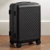 Porter Leather-Trimmed Monogrammed Coated-Canvas Suitcase