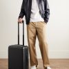 Porter Leather-Trimmed Monogrammed Coated-Canvas Suitcase - OU