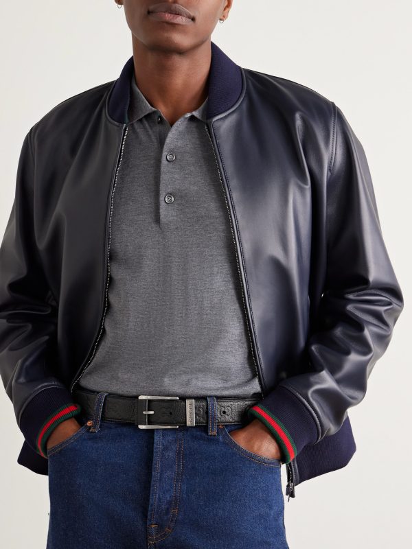 3cm Logo-Debossed Full-Grain Leather Belt - FR