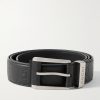 3cm Logo-Debossed Full-Grain Leather Belt