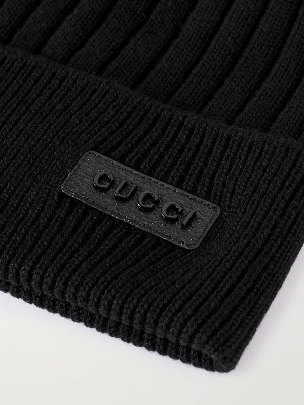 Logo-Appliquéd Ribbed Wool Beanie - CU