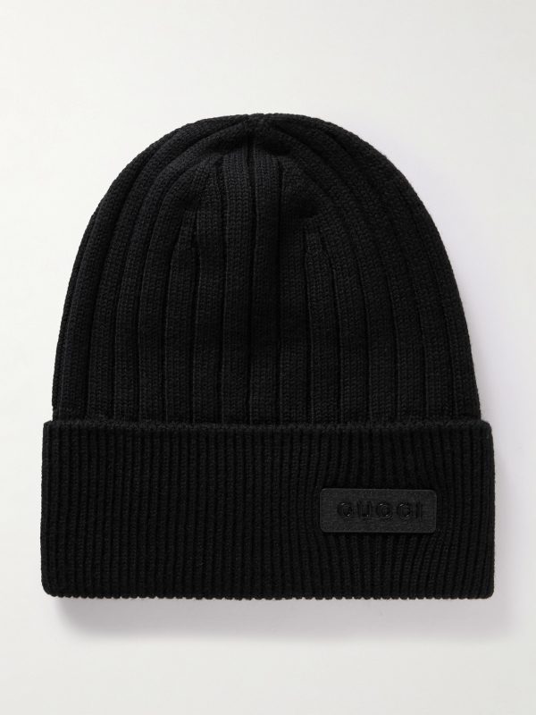 Logo-Appliquéd Ribbed Wool Beanie