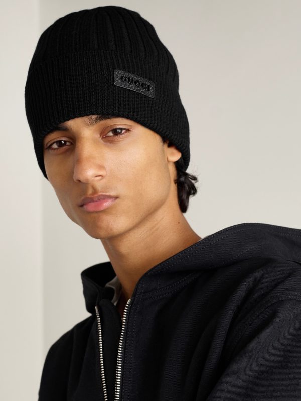 Logo-Appliquéd Ribbed Wool Beanie - OU