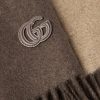 Fringed Logo-Appliquéd Leather-Trimmed Cashmere Scarf - CU Fringed Logo-Appliquéd Leather-Trimmed Cashmere Scarf - CU